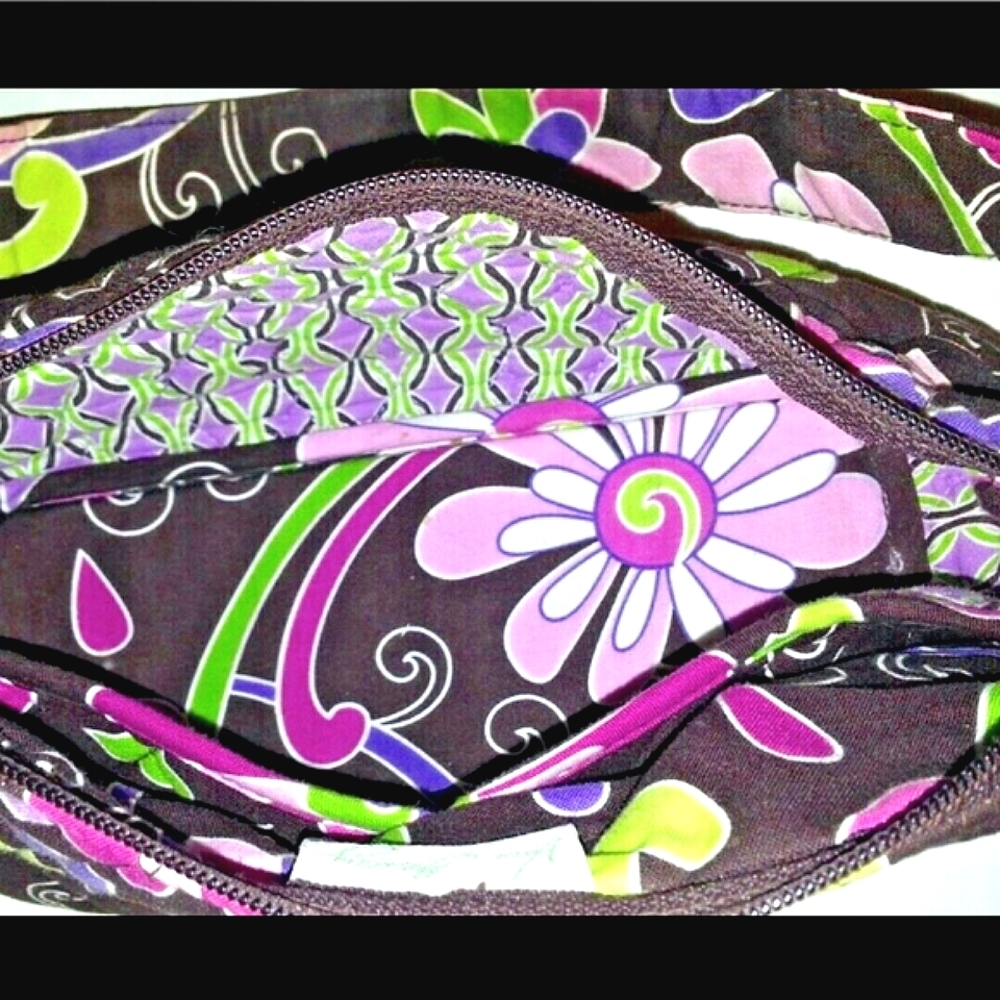 RARE Vera Bradley VINTAGE Ret. PINK Purple Floral Shoulder Bag Purse Retro Style - Picture 6 of 8